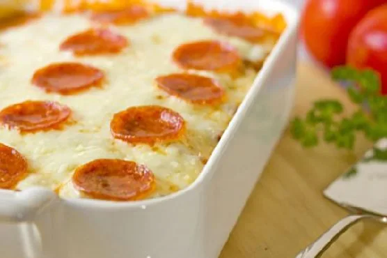 Легкая сырная запеканка пицца